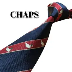 ★CHAPS★　チャップス　ネイビー系　細め　短め　ストライプ　日本製のサムネイル