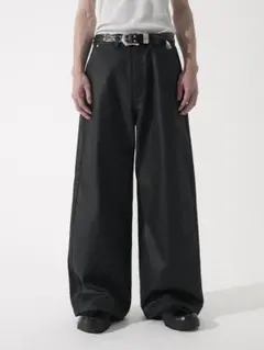 CS】stripe cross tuck drape slacks 黒 M - メルカリ