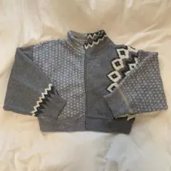 77circa ジップアップ長袖ニットカーディガン