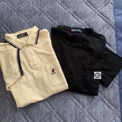 【KANGOL 】 ブラックポケット TシャツM& ポロシャツ薄クリームM２点のサムネイル