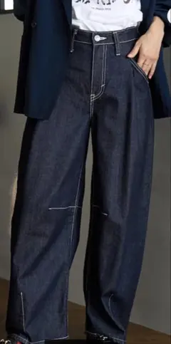値下げ！SOMTHING FREAK'S STORE タックカーブワイドデニム