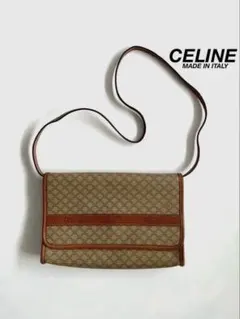 CELINE MACADAM LEATHER ONE SHOULDER BAG