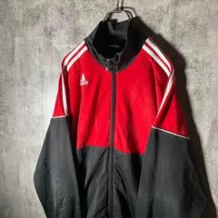 【春物】adidas アディダス　ジップアップジャケット 赤/黒 80s