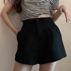 ショートパンツ　ミニスカート　黒　韓国