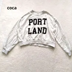 coca スウェット トレーナー PORT LAND ロゴ グレー カジュアル