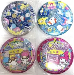 【サンリオキャラクターズ】キラキラBIG缶バッチ4点セット