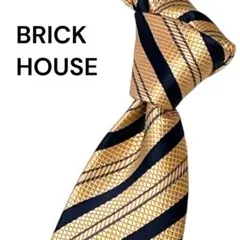 BRICK HOUSE ブリックハウス ネクタイ オレンジ ブラック ストライプ