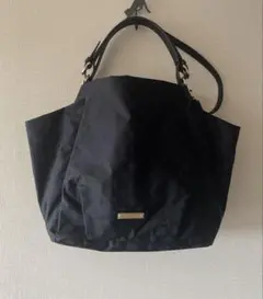 【美品】ラシット★ハンドバッグ　ショルダー付き　ブラック　2way 大きめ　A4