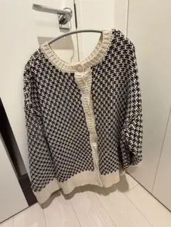 ハウンドトゥースニットカーディガン