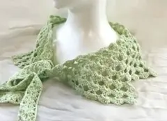 ハンドメイド　三角ショール　ストール　かぎ針編み