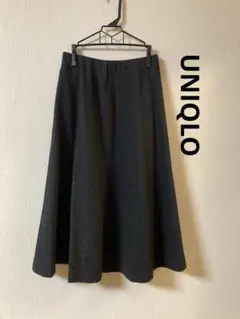 UNIQLOウール混　ダークグレー フレアスカート Sサイズ