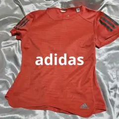 adidas climacool 3本ラインオレンジ Tシャツ sizeL美品✨