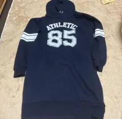 INGNI ネイビー フード付き ロゴミニパーカーワンピース M ポケット付