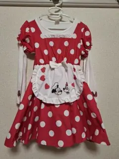 ミニーマウス 水玉ワンピース 長袖