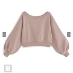 オフショルダースウェットトップスpm392 ピンク