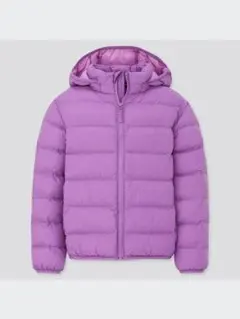 未使用　ユニクロ　ライトウォームパデットパーカ キッズ　130 パープル