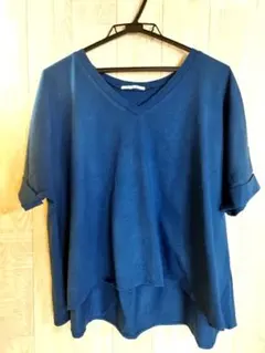flair Vネック 半袖Tシャツ ネイビーのサムネイル