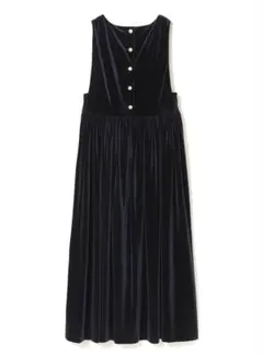 COEL パールボタンベロアワンピース　ブラック