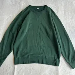 GU クルーネック スウェット ダークグリーン Lサイズシンプル美品