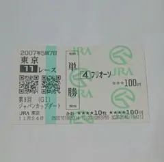 フリオーソ 2007年 ジャパンカップダート 単勝馬券
