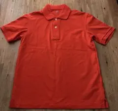 背中にロゴあり　UNIQLOユニクロ　ドライカノコポロシャツ半袖　オレンジ　S