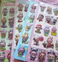 ラ11 ラブブ ボンボンドロップシール風 4枚セット