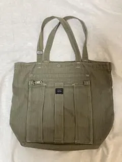 PORTER ヘリンボーン トートバッグ カーキ - メルカリ