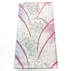 A586 ●高級 正絹 六通 袋帯 華文 花文