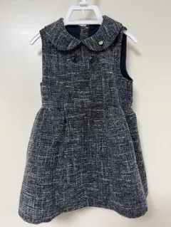 【SLAP SLIP】BeBe 襟付きツイードフレアジャンパースカート　90