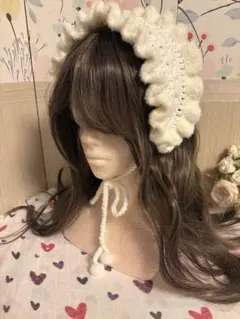 ヘッドドレス　花　カチューシャ　ヘアバンド　バブーシュカ　ハンドメイド