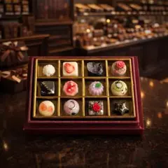 高級デパート風ミニチュアチョコBOX 12粒セット ハンドメイド ドールハウス