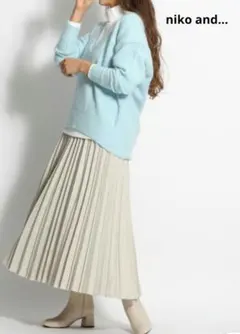 ニコアンド ウール混 太襟V ニット プルオーバー