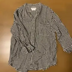 メンズ七分袖の麻チェックシャツのサムネイル