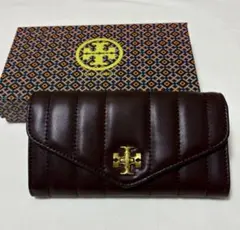 138. トリーバーチ 長財布 【訳あり】 ブラウン　ロゴ金具　レザー