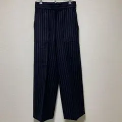 マカフィー トゥモローランド ワイドパンツ ストライプ ネイビー S 6_110
