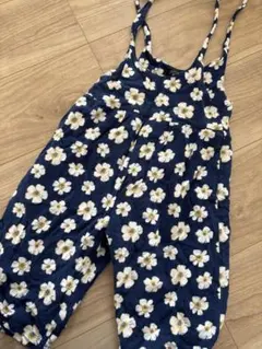 花柄ネイビーオーバーオール