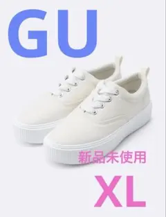 未使用　GU キャンパススニーカー　XL ホワイト 完売品　軽量スニーカーのサムネイル