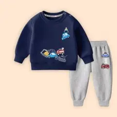 【キッズ服】男の子セット2026新作ベビー裏起毛スウェットグレー運動パン