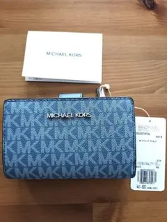 新品　MICHAEL KORS　マイケルコース　折財布　ブルー