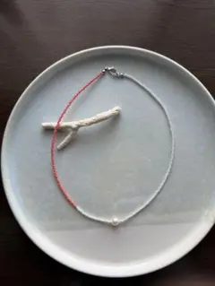 韓国　ビーズネックレス　重ね付け バイカラー　春夏ネックレス