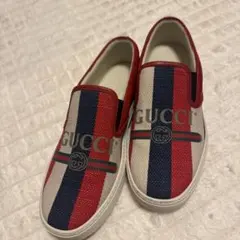 【新品未使用】GUCCI シルヴィ ストライプ レザー スリッポン サイズ7