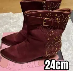【週末価格】ジェフリーキャンベル スタッズ ワインミドルブーツ 24cm