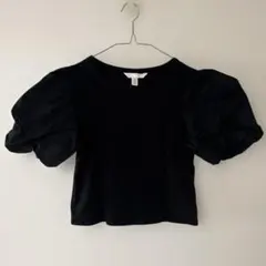 【H&M】パフスリーブ ブラック Tシャツ Sのサムネイル