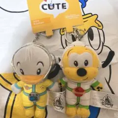 上海ディズニー　ドナルド　プルート　ぬいぐるみバッジ　宇宙　スペース