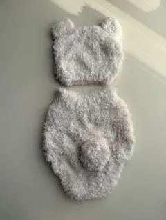 ニューボーンフォト クマ　帽子 パンツセット　衣装
