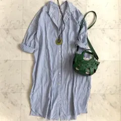 極美品 スローブイエナ シャツワンピース ストライプ柄