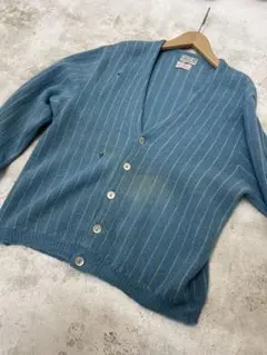 60s ストライプ　アルパカカーディガン　グランジ　ボロ