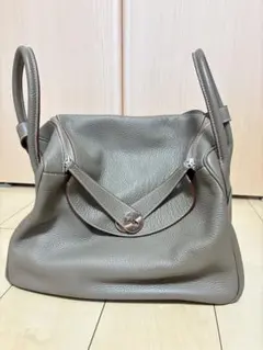 レザー ショルダーバッグ グレージュ