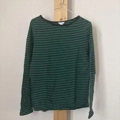 AMERICAN HOLIC M グリーンストライプ長袖Tシャツ