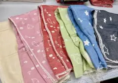 2-1.生地まとめ売り☆6重カットクロス 6点セット　おまけ付き